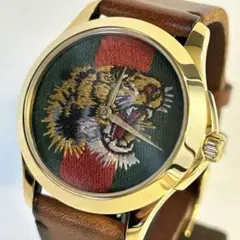 稼働】極美品✨GUCCI Gタイムレス タイガーモチーフ 腕時計 箱保有り 