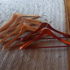 木製衣類ハンガー7本セット