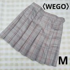 チェックプリーツスカート グレー系M WEGO