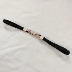 レディースベルト　ゴムベルト　パール　黒