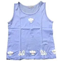 【Nautical Club】子供用 水色 貝殻 プリント タンクトップ レース