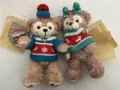 ダッフィーシェリーメイ　ぬいぐるみバッジ　Xmas 2011