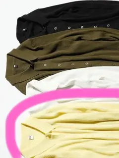 UNIQLO 今季 リブポロカーディガン　イエロー ＸＬ