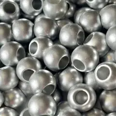 10mm/穴5mm マットシルバービーズ 25個 大穴
