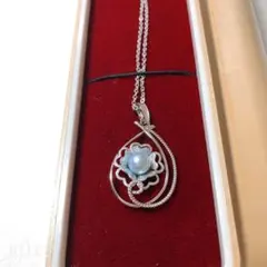 ネックレス ブルーパール風デザイン