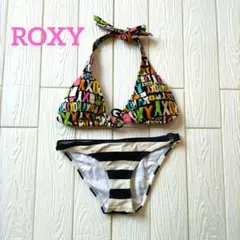 ROXYカラフルロゴ三角ビキニセット