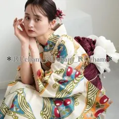 ✅新品【ピーコックブルーの墨流し風】utatane ニコアンティーク 浴衣単品 ✓新品【ピーコックブルーの墨流し風】utatane ニコアンティーク 浴衣