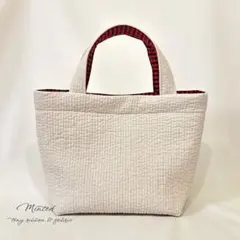 ⭐️ ファミリア風チェック×ヌビ　ミニトート