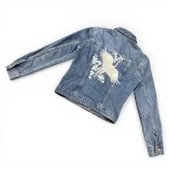 【希少・極美品】LC WAIKIKI デニムジャケット 鶴 桜 刺繍 和柄 S