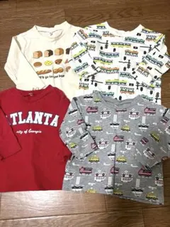 西松屋 4枚セット 子供用長袖Tシャツセット 90cm