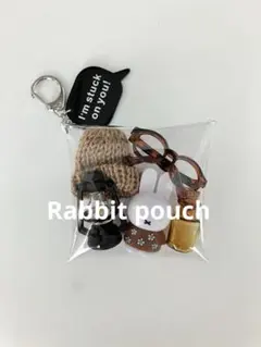 ガチャ詰めポーチ　じゃらじゃらキーホルダー　バッグチャーム　うさぎ　アウトドア