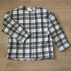 【美品】サマンサモスモス ブルー ノーカラー チェック ジャケット コート