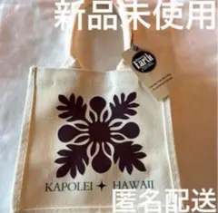 ダウントゥーアース　ジュートバック　ハワイアンキルト柄 白色キャンバス