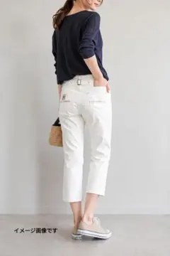 Betty Smith ベティスミス ホワイト クロップドパンツ白ストレッチМLのサムネイル
