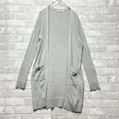 クリアインプレッション ロングカーディガン M グレー 美品 大人可愛 シンプルのサムネイル