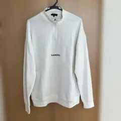 KANGOL ハーフジップ スウェット ホワイト XL