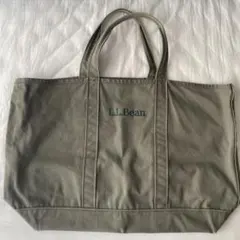 L.LBean グローサリートート　トートバッグ　ダスティオリーブ　ロゴ刺繍