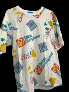 東京ディズニーリゾート 総柄 Tシャツ Lサイズ 綿100％ 半袖 Disneyのサムネイル