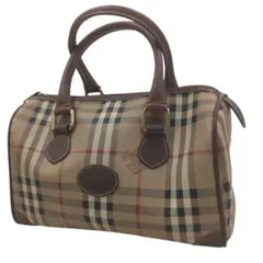 BURBERRY】バーバリー ミニボストン ワインレッド チェック - メルカリ