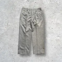 ウール調 制服スラックス メンズ グレー系 ストライプ　vintage