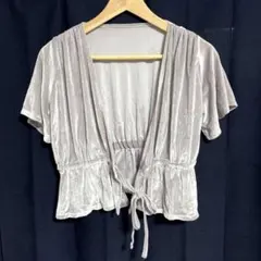 EGOIST ショート丈 カーディガン 半袖 ベロア