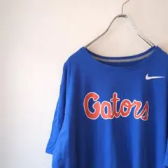 NIKE　青　Tシャツ　プリント　古着