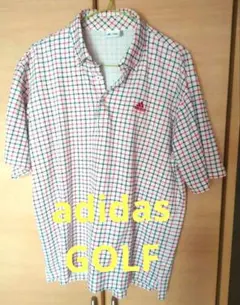 adidas GOLF ポロシャツ チェック柄 メンズ L/G　アディダスのサムネイル