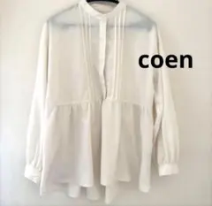 コーエン coen タイプライターチュニック タックブラウス ホワイト M