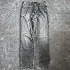 Wrangler ストレートデニム グレー ダメージ加工　【58】