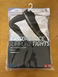 レディースUNIQLO AIRism パフォーマンスサポートタイツ S ブラック