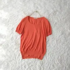 イッツインターナショナル　コットン半袖サマーニット M オレンジ