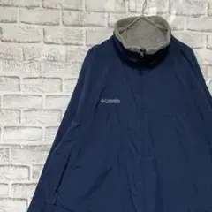 コロンビア　ナイロンジャケット中綿　ネイビーXL ロゴ刺繍アウトドア0116