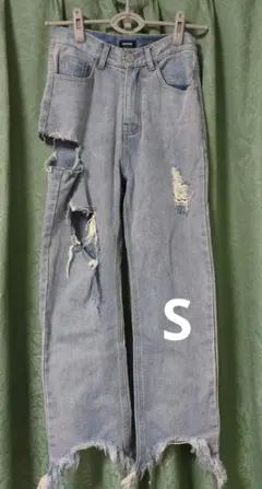 FIG&VIPER ダメージデニムパンツ ハイウエストSサイス