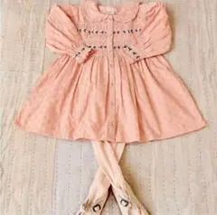 新品【完売品】bonjour diary 女の子 ワンピース 刺繍 ピンク 8Y