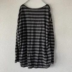 ★ロートレアモン コード刺繍ボーダーカットソー 38 M 長袖 ロンT 黒 白のサムネイル