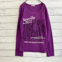 RELACHE Tシャツ✨パープル L プリント 長袖 y2k 春 レディースのサムネイル