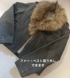 ファー付きグレーコットンジャケット