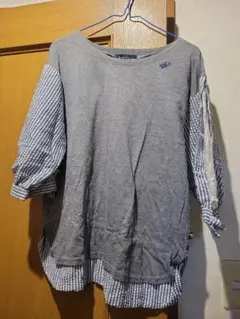 drug stores グレー チェック柄 五分袖 トップス