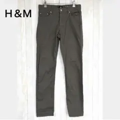 H&M エイチアンドエム スリムフィットパンツ ボタンフライ カーキ 28 Sのサムネイル