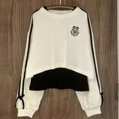 新品　メゾピアノ　サイドライン&リボン長袖Tシャツ　タンクトップ　150cm