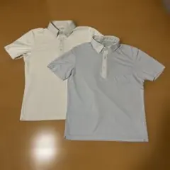 UNIQLO ユニクロ 半袖ポロシャツ 2枚セット 白 水色 ボタンダウン