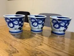 波佐見焼　古染青磁ふどう絵マルチカップ揃