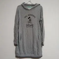 Mickey Mouse フード付きワンピース グレー