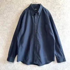 【UNIQLO ユニクロ】フランネル シャツ ボタンダウン ネイビー L 定番