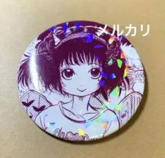 鬼灯の冷徹 江口夏実 ホログラム缶バッジ 公式イラスト ピーチ・マキ マキちゃん