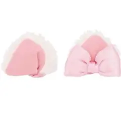 マリー ふわふわ耳 リボン付き ヘアアクセサリー