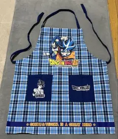 ドラゴンボール超 エプロン 130cm ブルー チェックのサムネイル