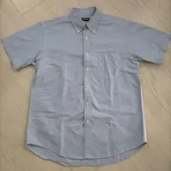 ユニクロ UNIQLO 半袖 シャツ ボタンダウン カラー: 水色 サイズL