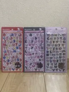 キティ クロミ ボンボンドロップシール　アルファベットシール 3シートセット