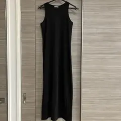 【未使用】GU☆黒ノースリーブ リブワンピース